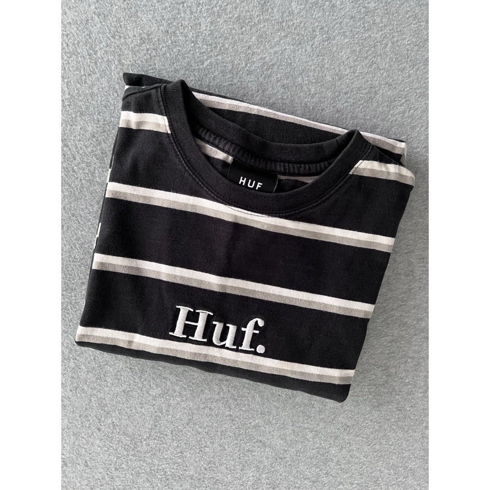 Huf Long Sleeve Rugby Striped Embroidered HUF WORLDWIDE SINCE 2002 Men's Size M‎